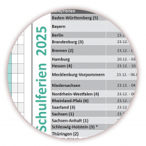 Urlaubsplaner / Personalplaner DIN B2 2025 nass abwischbar