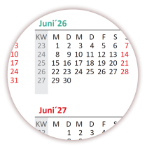 Urlaubsplaner / Personalplaner DIN B1 2026 nass abwischbar