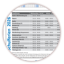 Urlaubsplaner / Personalplaner DIN B1 2026