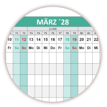 Urlaubsplaner / Personalplaner DIN B2 2027 nass abwischbar