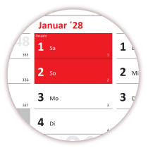 XXL Wandkalender DIN A0 2028 (rot2)