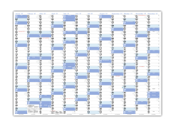 XL Wandkalender DIN A1 2027 blau nass abwischbar
