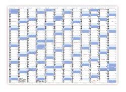 XL Wandkalender DIN A1 2028 blau nass abwischbar