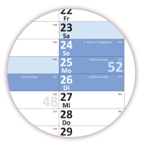 XL Wandkalender DIN A1 2028 blau nass abwischbar