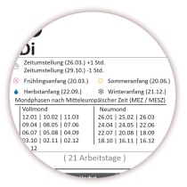 Abwischbarer Wandkalender DIN B1 2028 blau