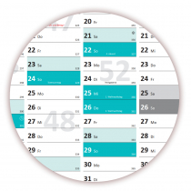 Wandkalender DIN A1 2024 Trkis - gerollt