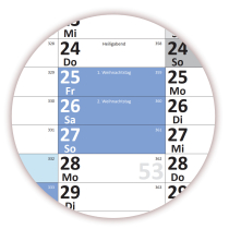 Abwischbare Wandkalender DIN B1 2025 + 2026 blau