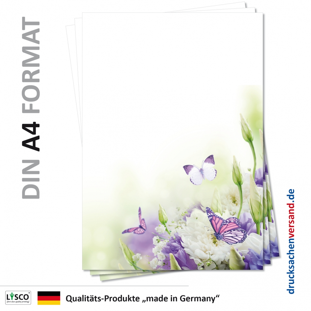 Briefpapier Blumen & Blüten BLUMENBRIEF DIN A4 Format 100 Blatt Paper-Media 