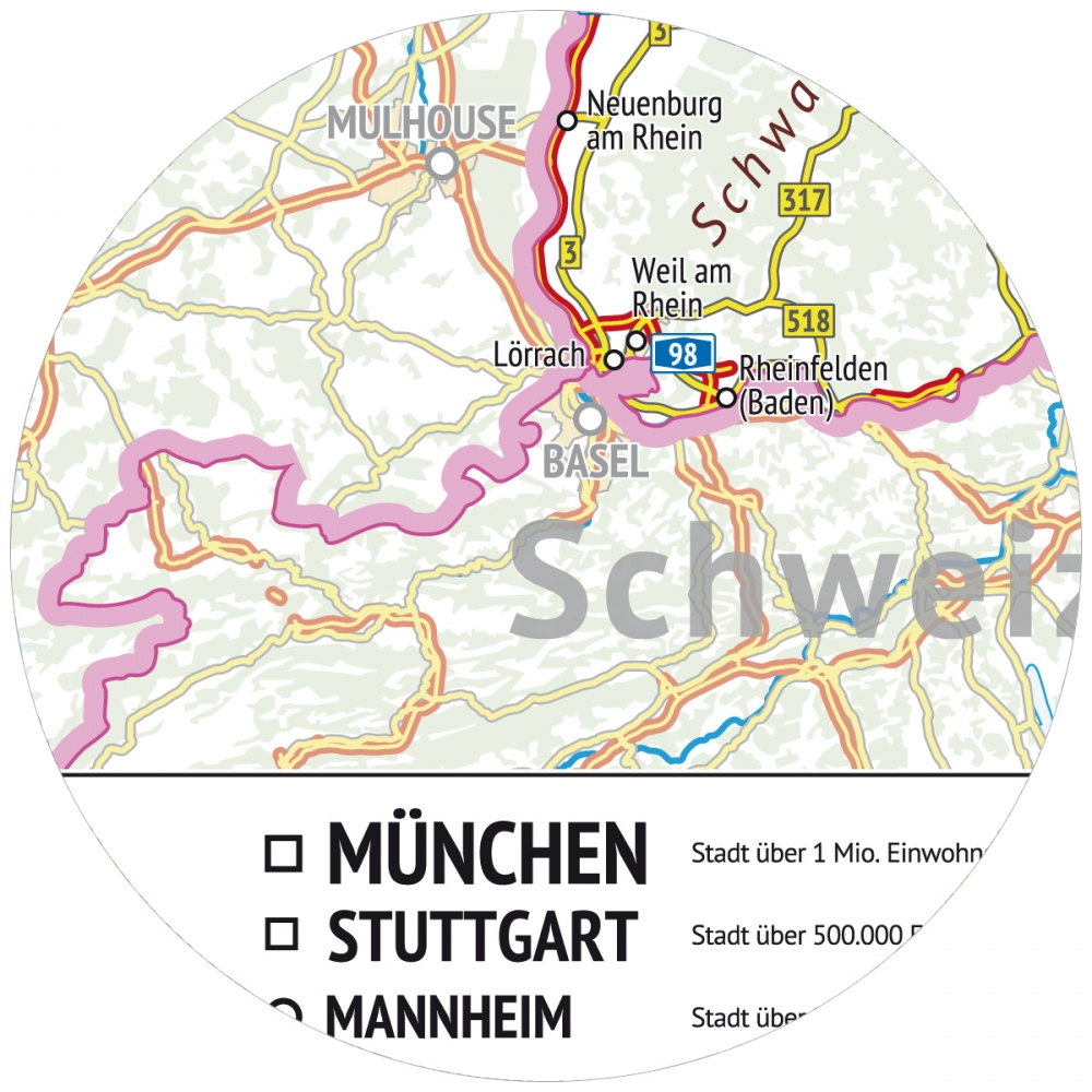 K-711 LYSCO® Deutschlandkarte DIN A2 Format gerollt Landkarte Deutschland 