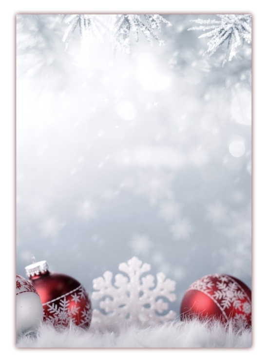 Weihnachten Briefpapier mit einem Blumenmotiv im DIN A4 Format. 90g Offsetpapier PrePrint im