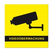 XS Folienaufkleber Videoberwachung gelb