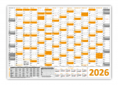 Wandkalender DIN A1 2026 Orange - gerollt