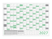 Green Wandkalender DIN A1 2027 - gerollt