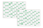 Wandkalender DIN A3 2026 + 2027 Gr�n - gerollt