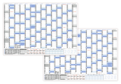 Abwischbare Wandkalender DIN B1 2027 + 2028 blau
