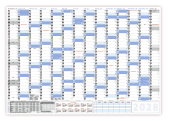 Abwischbarer Wandkalender DIN B1 2028 blau