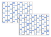 XL Wandkalender DIN A1 2027 + 2028 blau nass abwischbar