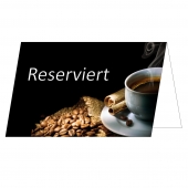 Tischkarten Reserviert - Kaffee (50 Stk.)