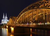 A6 Postkarte Köln Hohenzollern Brücke