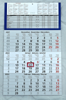Dreimonatskalender 2022 (blau)