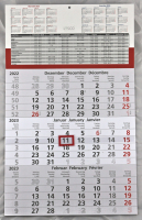 Dreimonatskalender 2023 (rot)