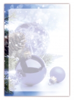 Briefpapier blaue Kugeln Weihnachten-5178 (100 Blatt)