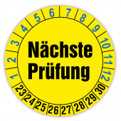 100 Stck Prfetiketten fr 8 Jahre und 12 Monate, Durchmesser 30mm, Farbe gelb