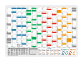 Rainbow Wandkalender DIN A1 2026 (Classic1) - gefaltet